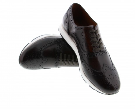 Dark brown brogue on a sports sole